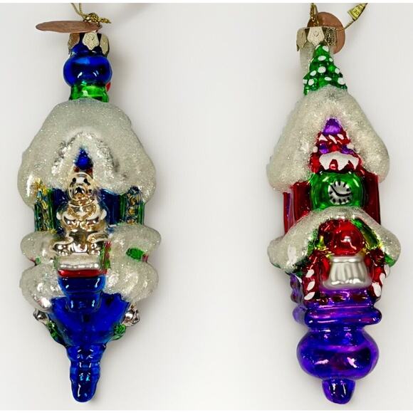MARK KLAUS A Colorful Christmas of Joy 2003 Blown Glass Ornaments Lot Of 2 - Picture 1 of 5
